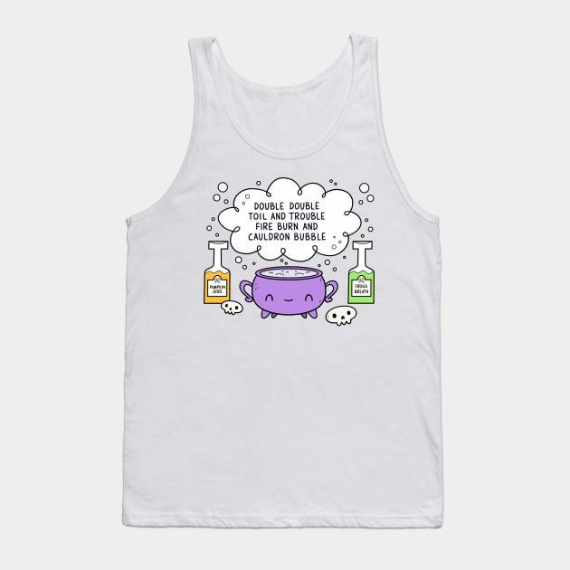 Spooky Cute Witches Cauldron Tank Top by Andy McNally